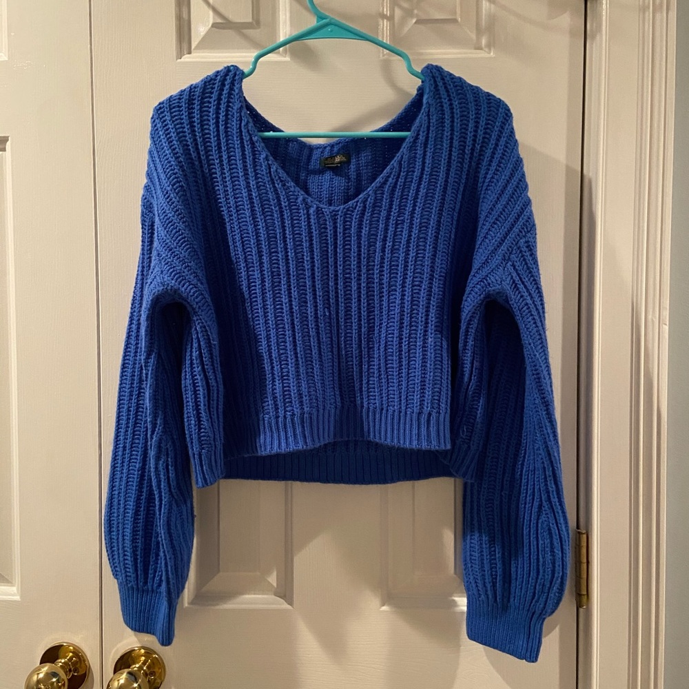 blue sweater